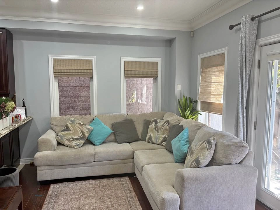 Beige L-Shaped Sectional Sofa & Lift-top Coffee Table