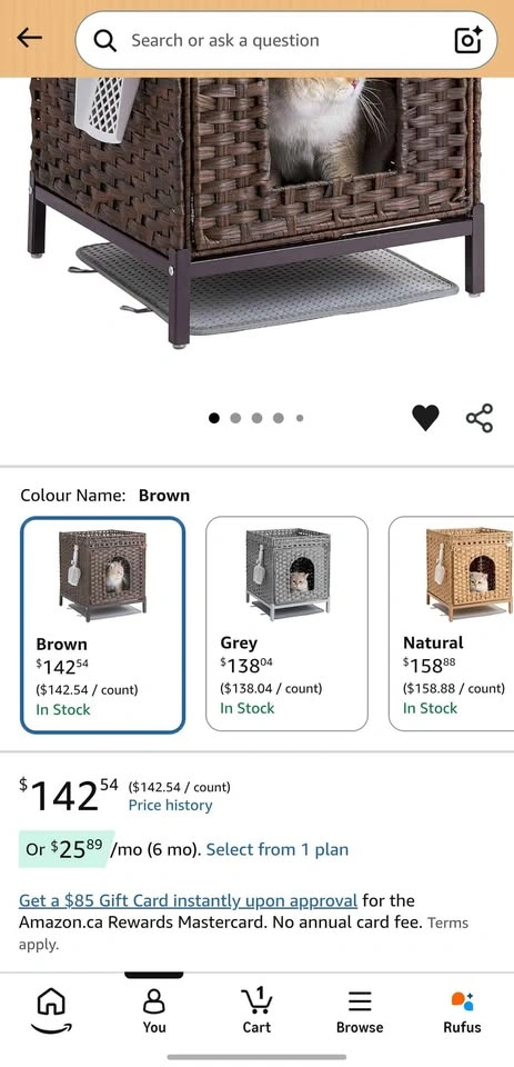 Brand New Hidden Cat Litter Box Furniture - Rattan Enclosure Bro - photo 2