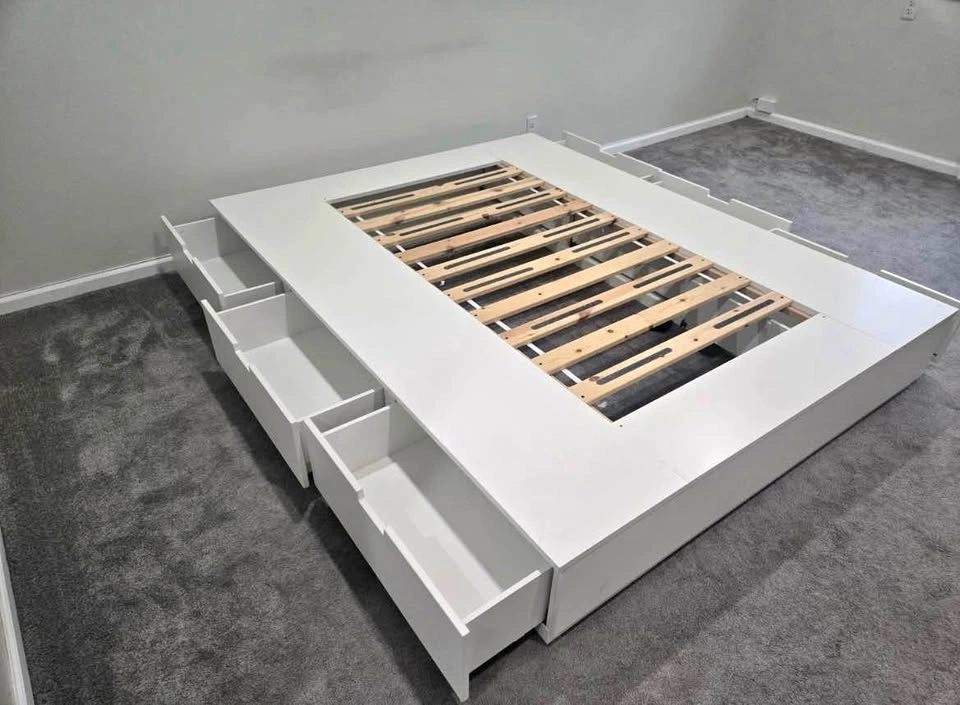 NORDLI King Bed Frame with 6 Drawers