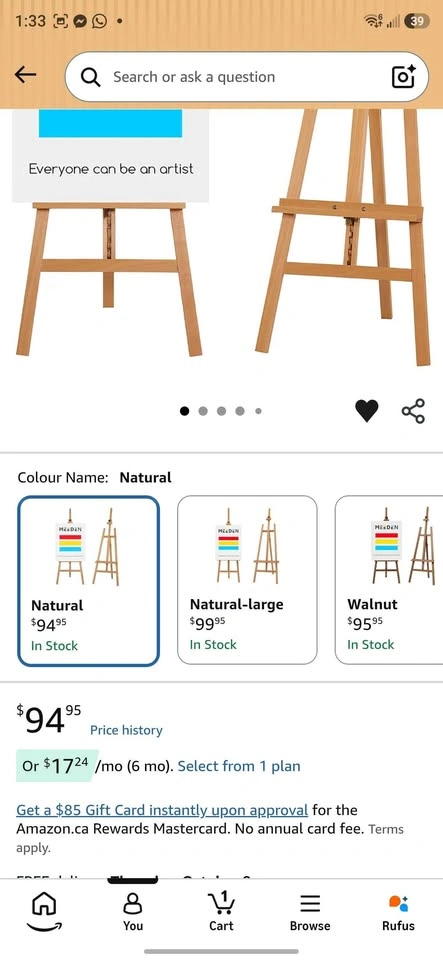Brand New Wooden Art Easel - Solid Beechwood, Adjustable - photo 3