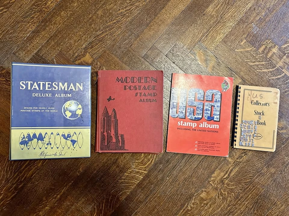Vintage Stamp Album Collection – 4 Books