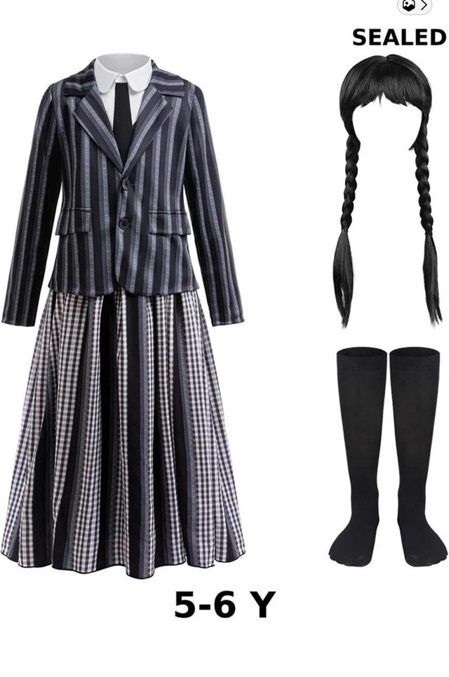 Brand New Wednesday Addams Costume - Kids Size 110/4T