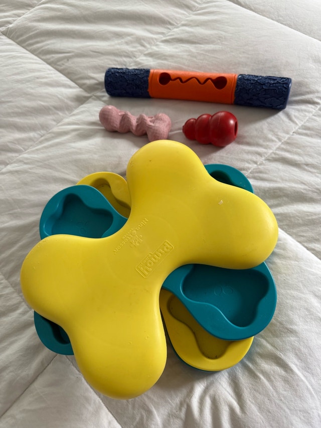 Dog Toys / Dog puzzle lot, most items brand new