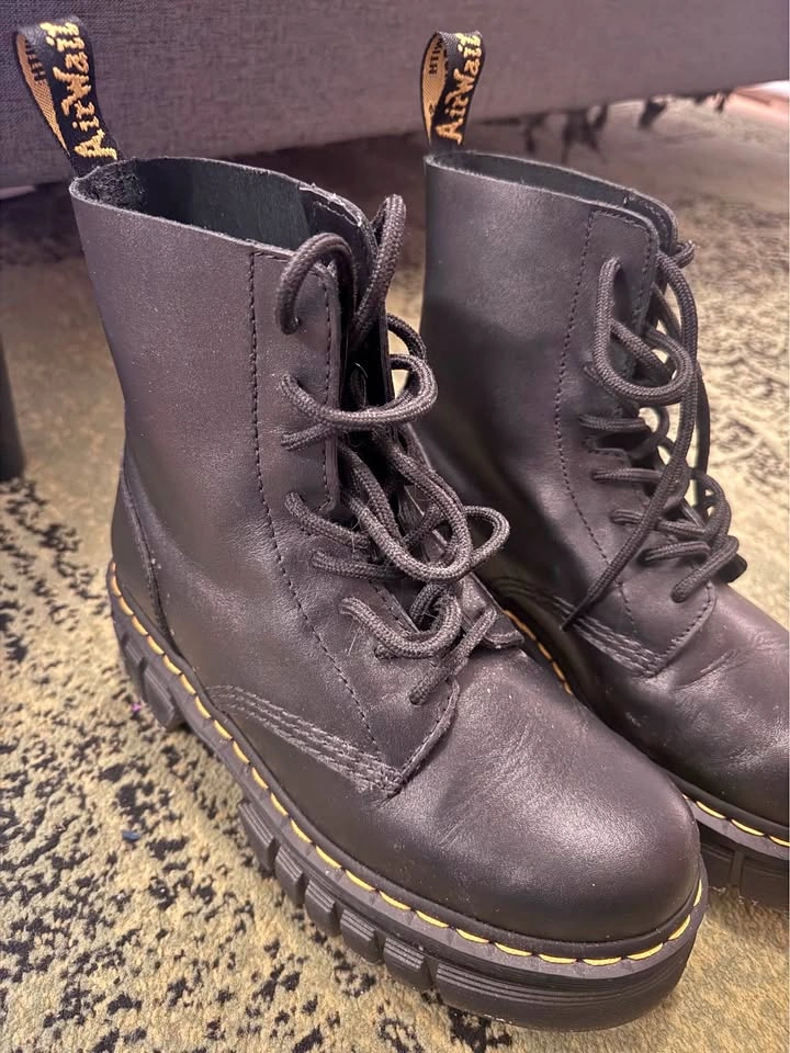 Dr. Martens Audrick 8-Eye Platform Boots, Black Leather, Women's