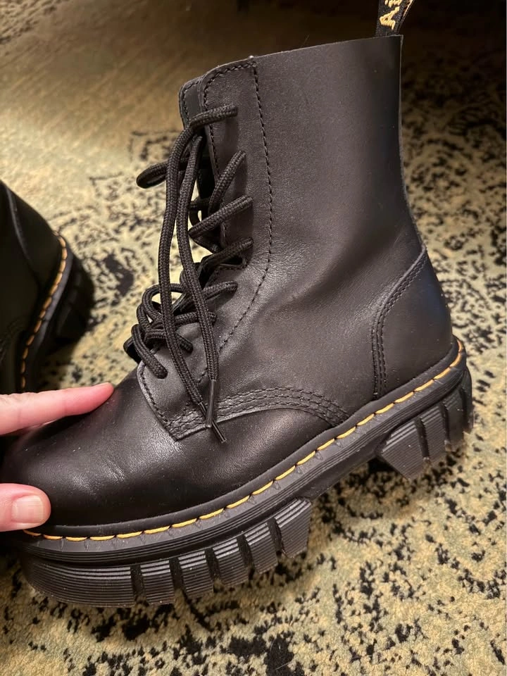 Dr. Martens Audrick 8-Eye Platform Boots, Black Leather, Women's - photo 4