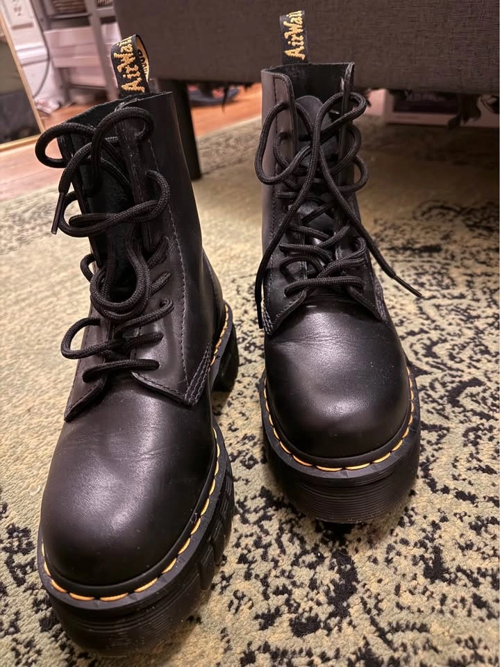Dr. Martens Audrick 8-Eye Platform Boots, Black Leather, Women's - photo 5