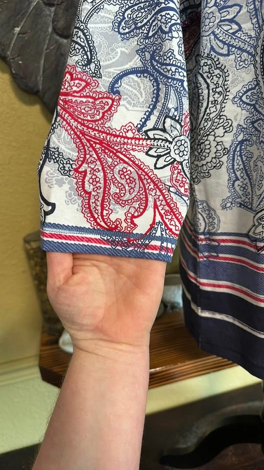 Olsen Paisley Print 3/4 sleeve Shirt - photo 4