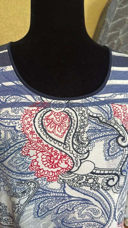 Olsen Paisley Print 3/4 sleeve Shirt - photo 5