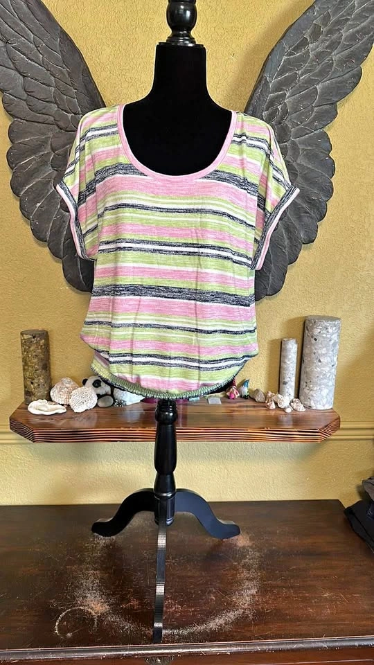 Ricki’s Striped Pink and Green Women's Top