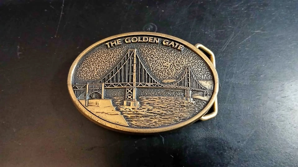 BTS Solid Brass Golden Gate Bridge Belt Buckle