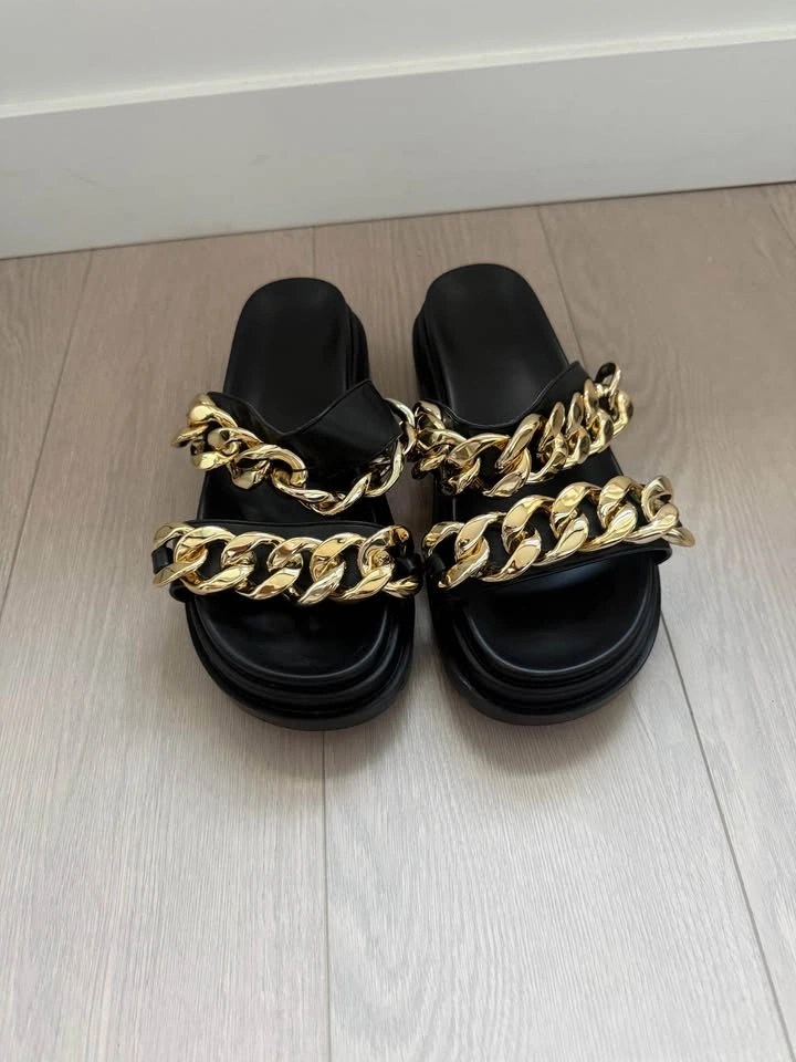 Gold Chain Platform Slides - photo 2