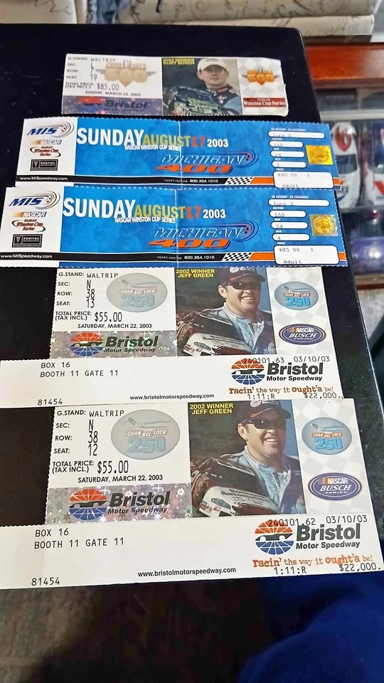 Vintage 2003 NASCAR Winston Cup and Busch Series Race Tickets