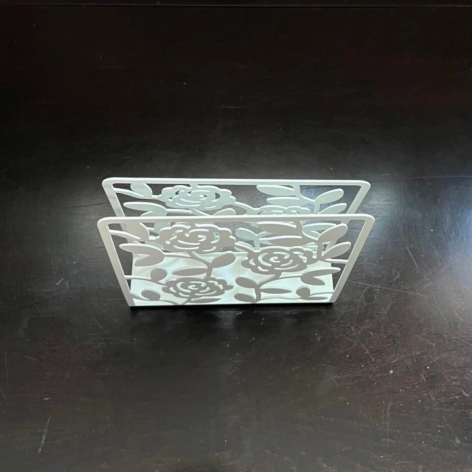 Ikea Metal off White Floral Napkin Holder - photo 3