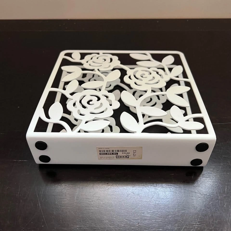 Ikea Metal off White Floral Napkin Holder - photo 4