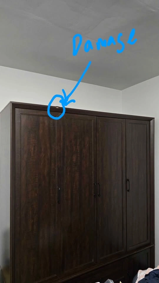 Dark Brown 4-Door Wardrobe with Drawers (get a free robot sweepe - photo 3