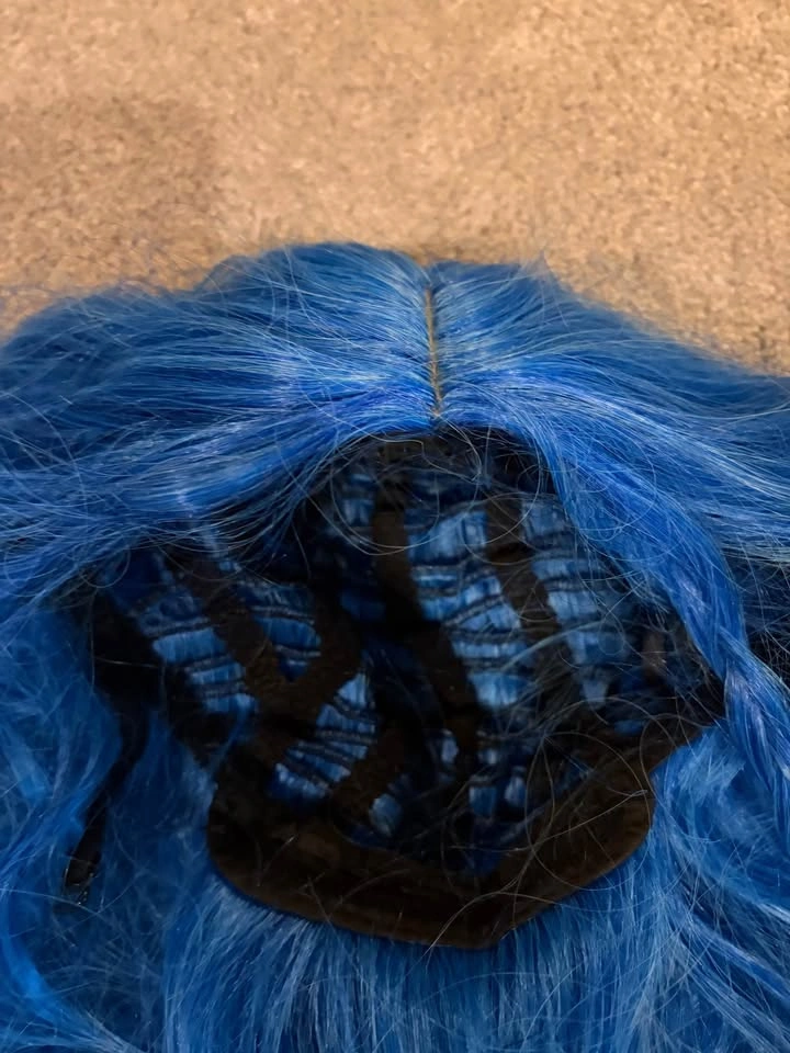 Long Blue Synthetic Costume Halloween Wig - photo 3