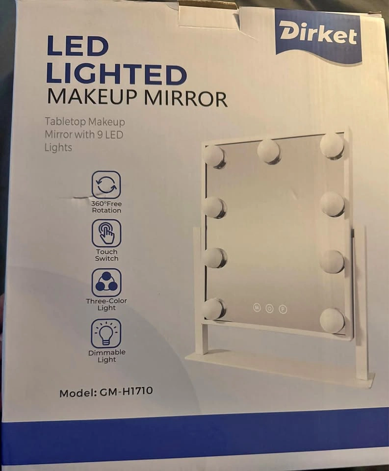 Vanity Mirror with Lights, 9 Dimmable Bulbs