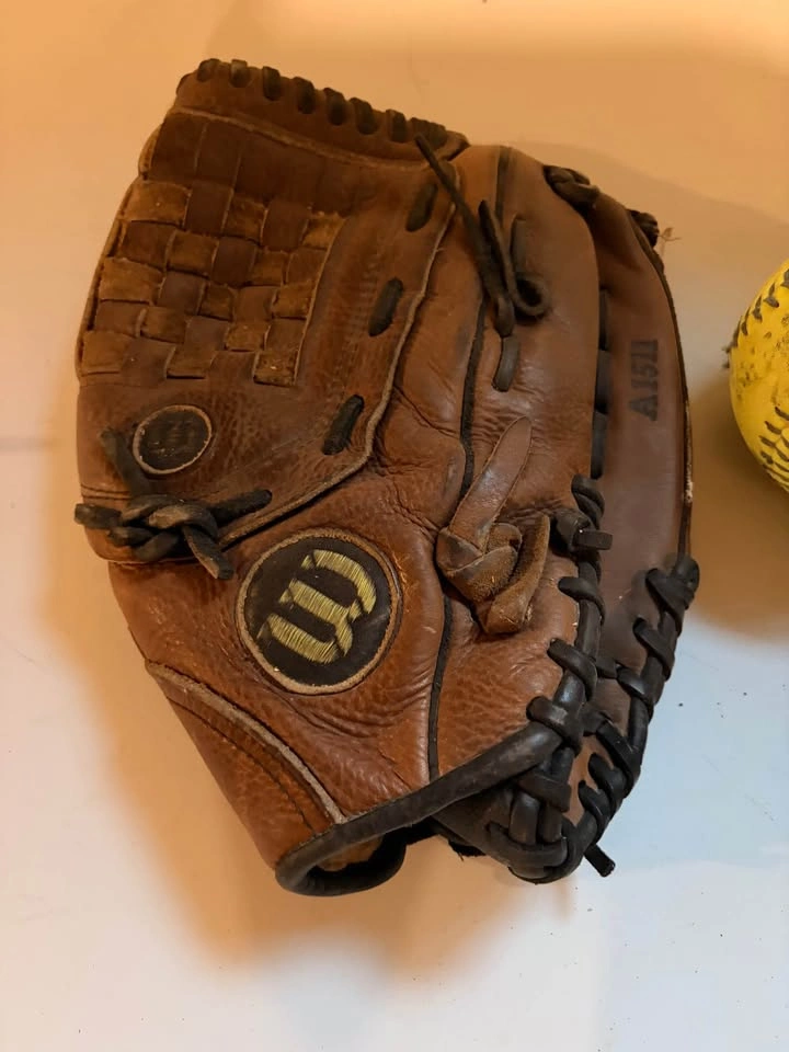 2 Softball/Baseball Gloves + Optic Yellow Softball Bundle - photo 2