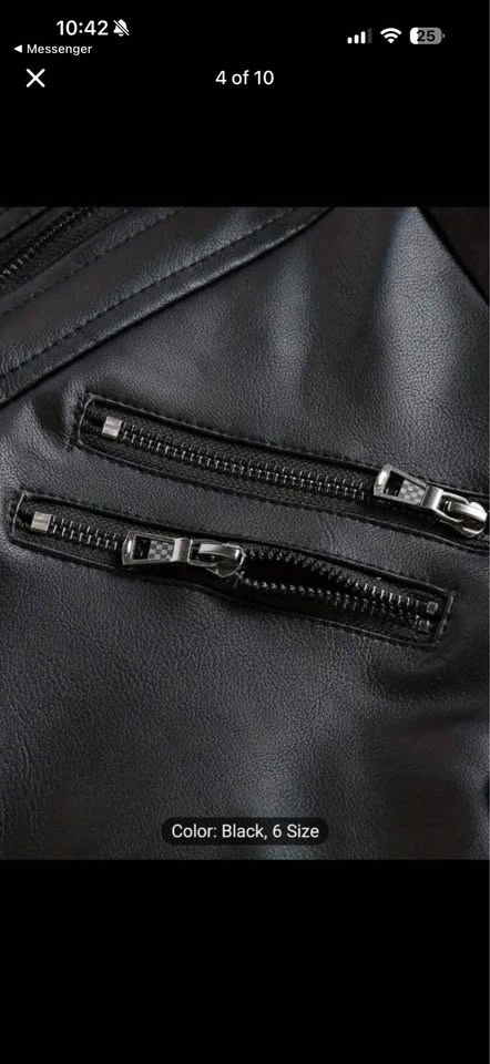 Men's Hooded Faux Leather Jacket - photo 4