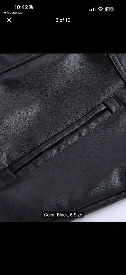 Men's Hooded Faux Leather Jacket - photo 5