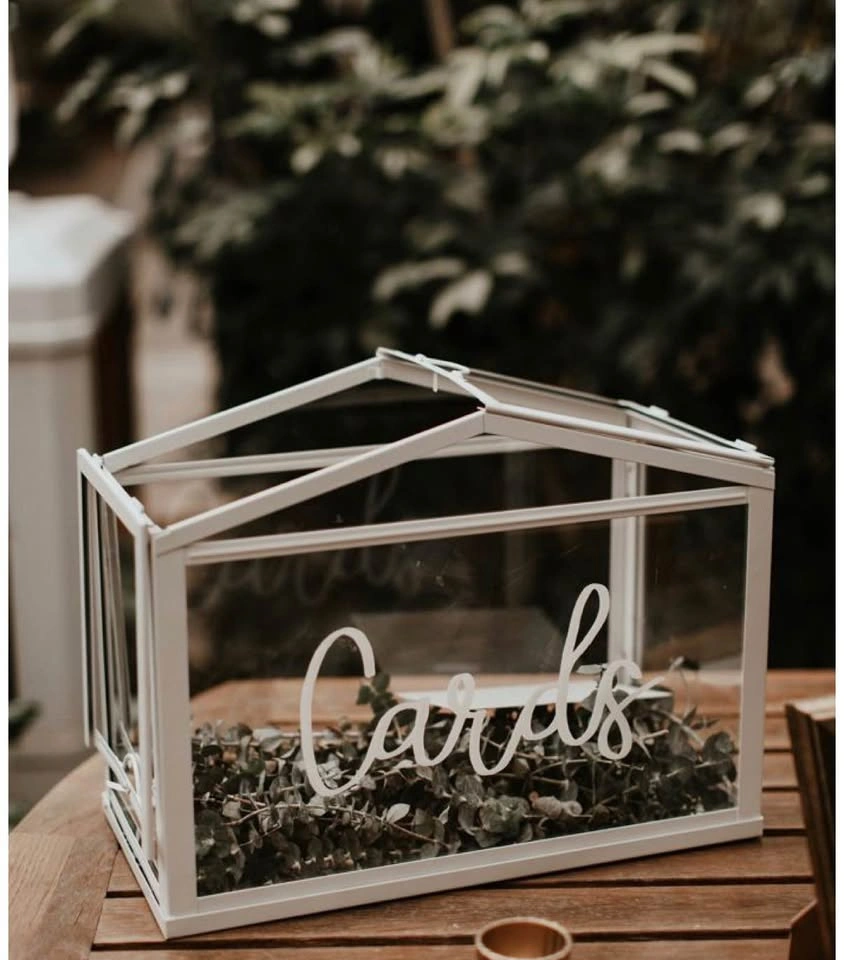 White Mini Greenhouse / Wedding Card Box & Terrarium - photo 5