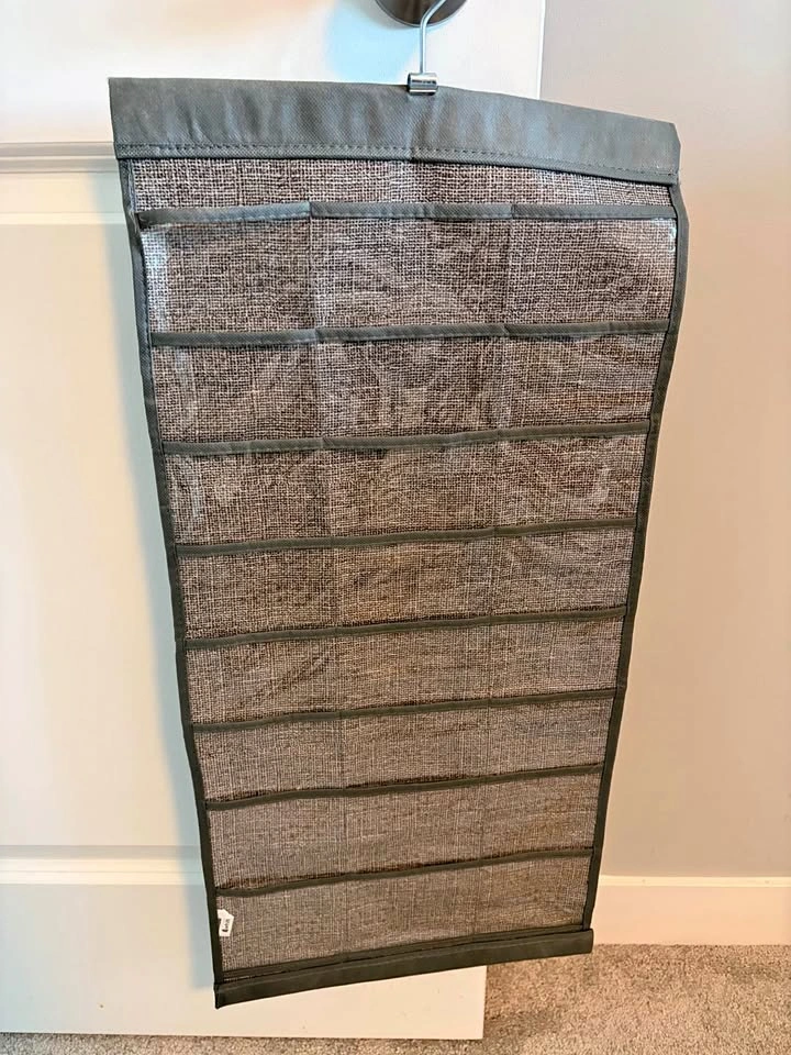 Hanging Pocket Organizer grey & clear