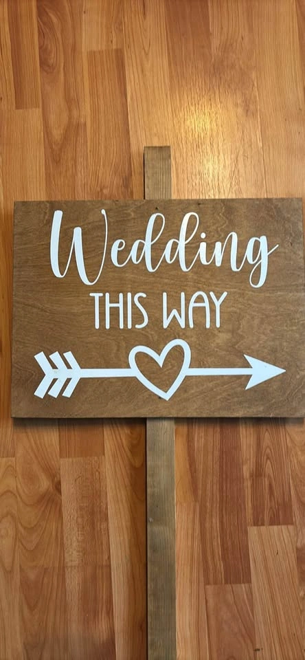 Set of 2 Wooden Wedding Directional Signs - photo 2