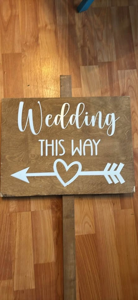 Set of 2 Wooden Wedding Directional Signs - photo 3