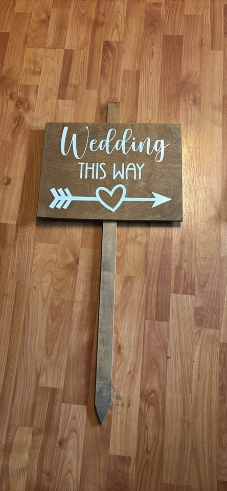 Set of 2 Wooden Wedding Directional Signs - photo 5