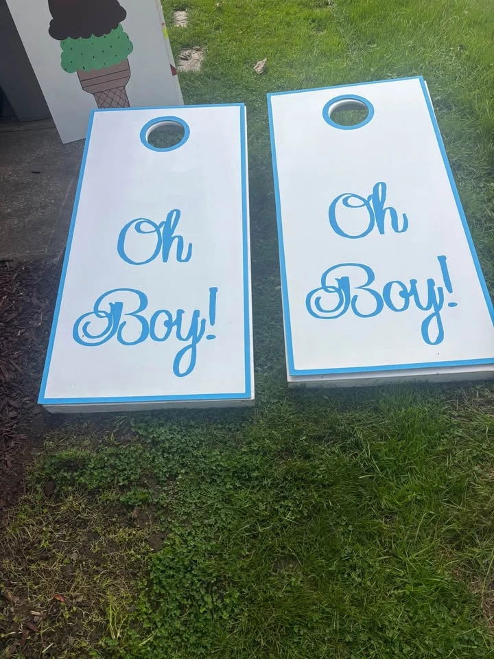 Wedding Mr and Mrs Custom Hand-Painted Cornhole Board Sets - photo 4