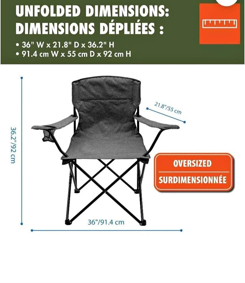 2 × Ozark Trail Deluxe Camping Chairs - Brand New!