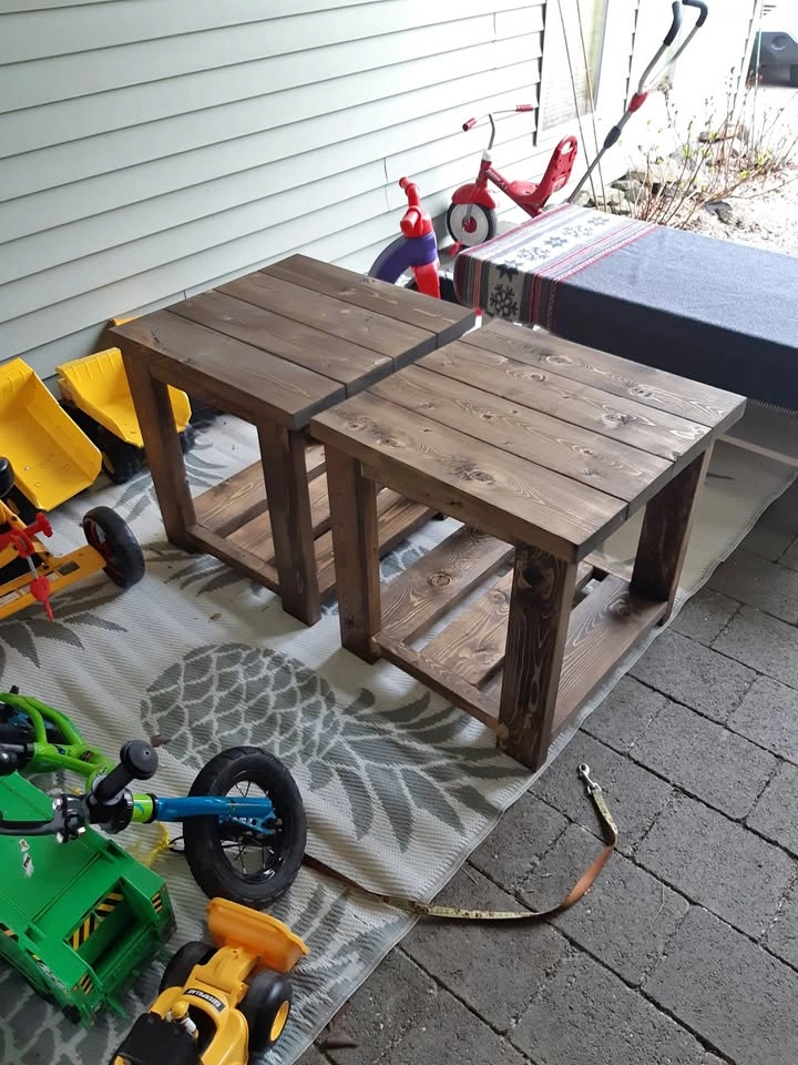 Handmade Solid Wood Side Table – Rustic Farmhouse End Table