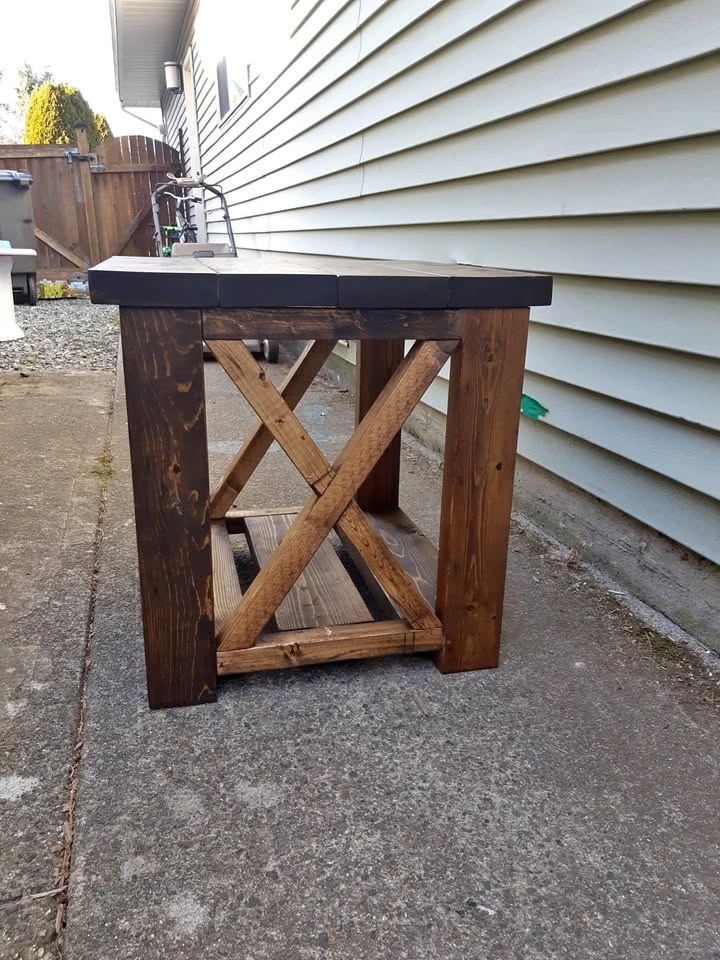 Handmade Solid Wood Side Table – Rustic Farmhouse End Table
