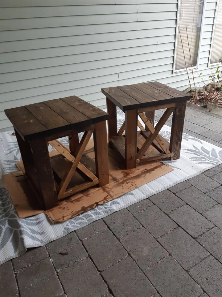 Handmade Solid Wood Side Table – Rustic Farmhouse End Table - photo 2