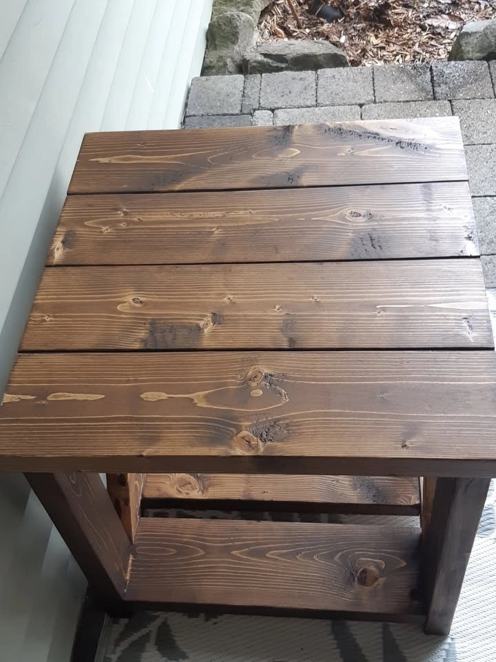 Handmade Solid Wood Side Table – Rustic Farmhouse End Table - photo 3