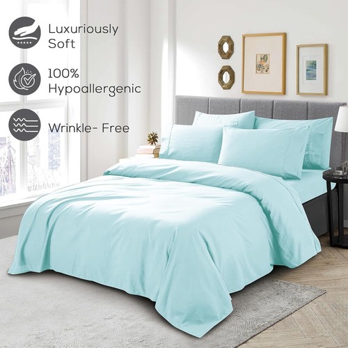 Mueller Premium Hotel UltraTemp 6-Piece Queen Sheet Set Aqua