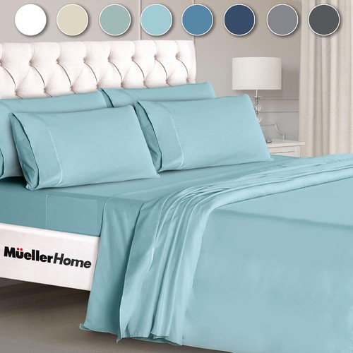 Mueller Premium Hotel UltraTemp 6-Piece Queen Sheet Set Aqua - photo 2
