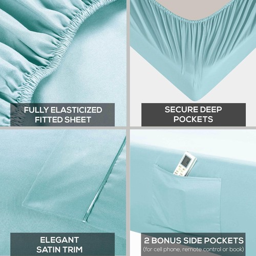 Mueller Premium Hotel UltraTemp 6-Piece Queen Sheet Set Aqua - photo 5