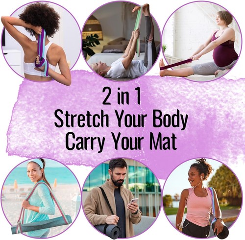 2 IN 1 Yoga & Mat Strap for Stretching – Cotton – 6/8/10 ft - photo 2