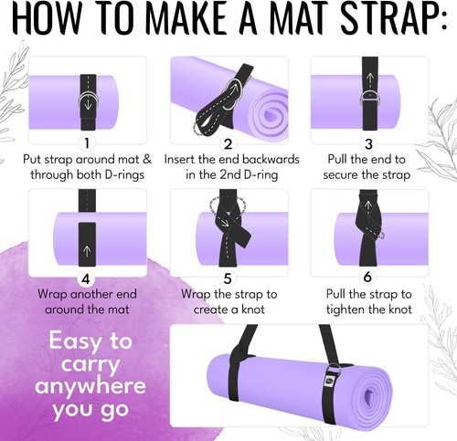 2 IN 1 Yoga & Mat Strap for Stretching – Cotton – 6/8/10 ft - photo 3