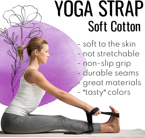 2 IN 1 Yoga & Mat Strap for Stretching – Cotton – 6/8/10 ft - photo 4