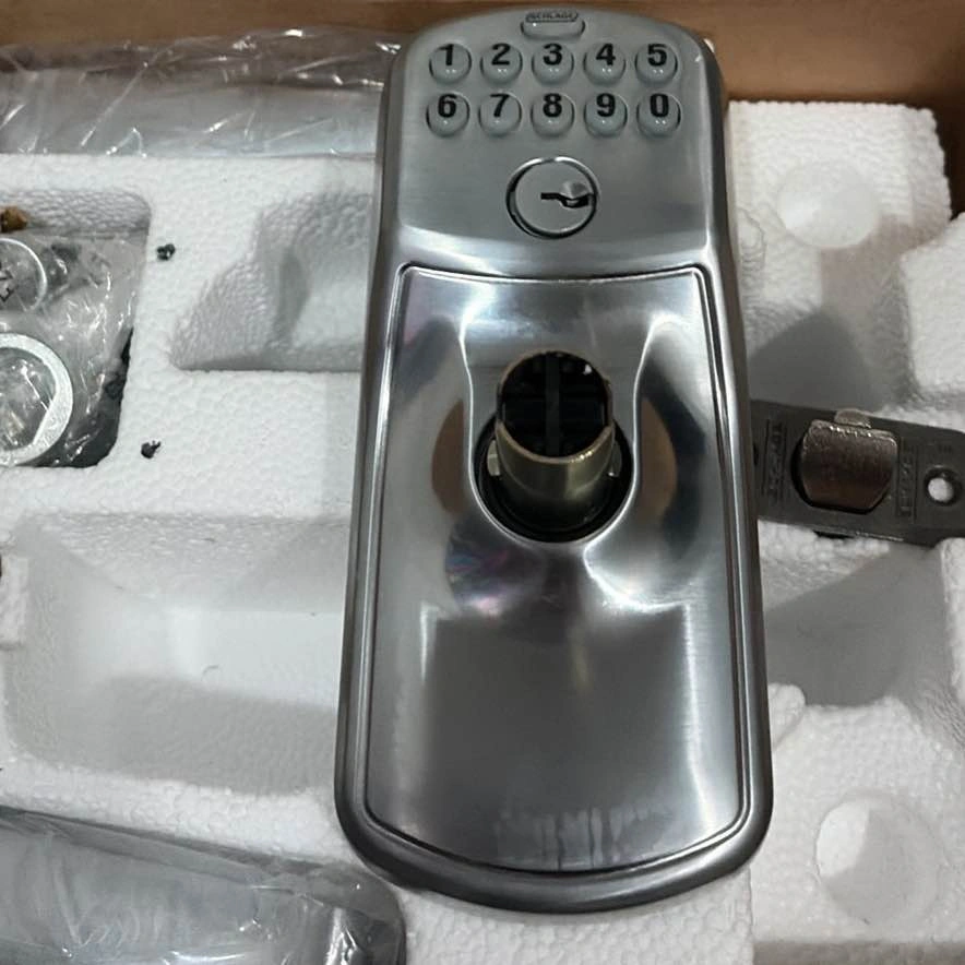 Schlage Keypad Lever Lock (Plymouth, Satin Nickel)