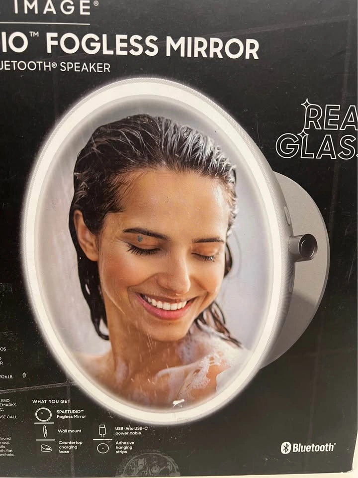 SEALED Fogless Bathroom Mirror and Speaker - photo 4
