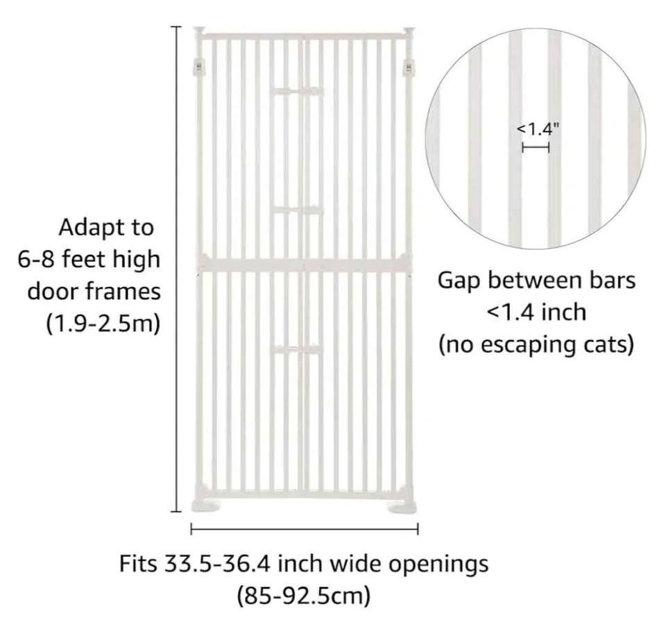 Cat Gate (extra tall for Doorways, 6-8ft High) - photo 3