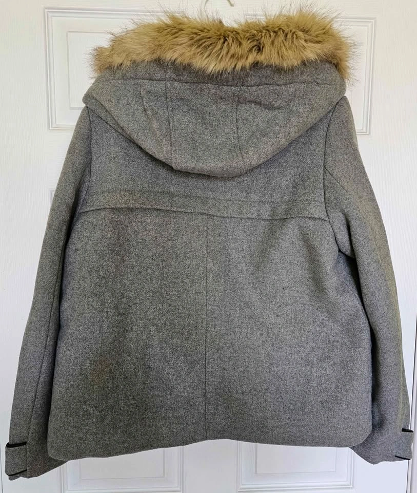 Brand New Zara TRF Faux Fur Hooded Wool Blend Parka - Size M - photo 2
