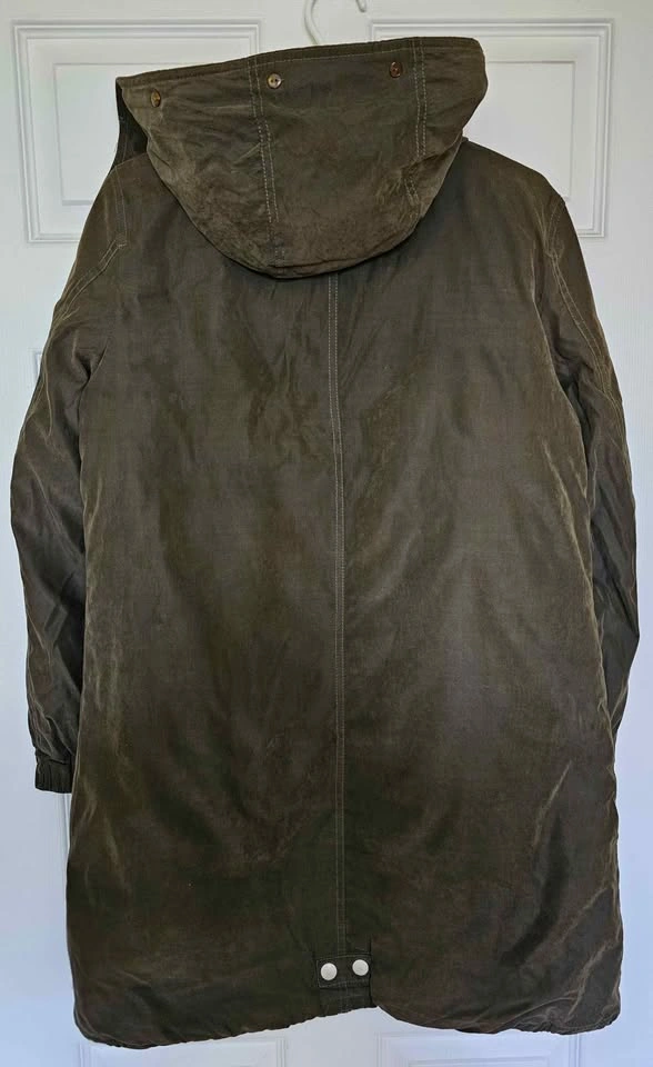 Forever 21 Women's Olive Green Parka Coat with Pink Faux Fur Hoo - photo 2