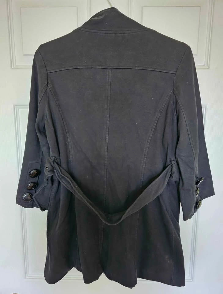 ONLY Women's Black Double-Breasted 3/4 Sleeve Coat - Size L - photo 2