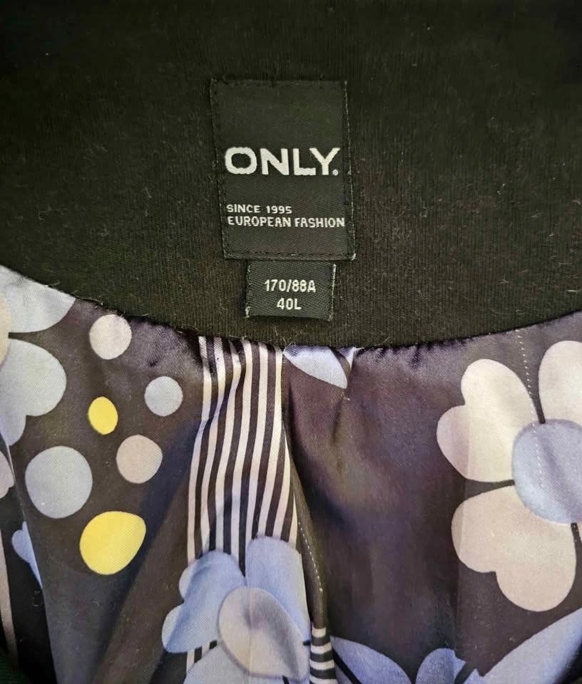 ONLY Women's Black Double-Breasted 3/4 Sleeve Coat - Size L - photo 3