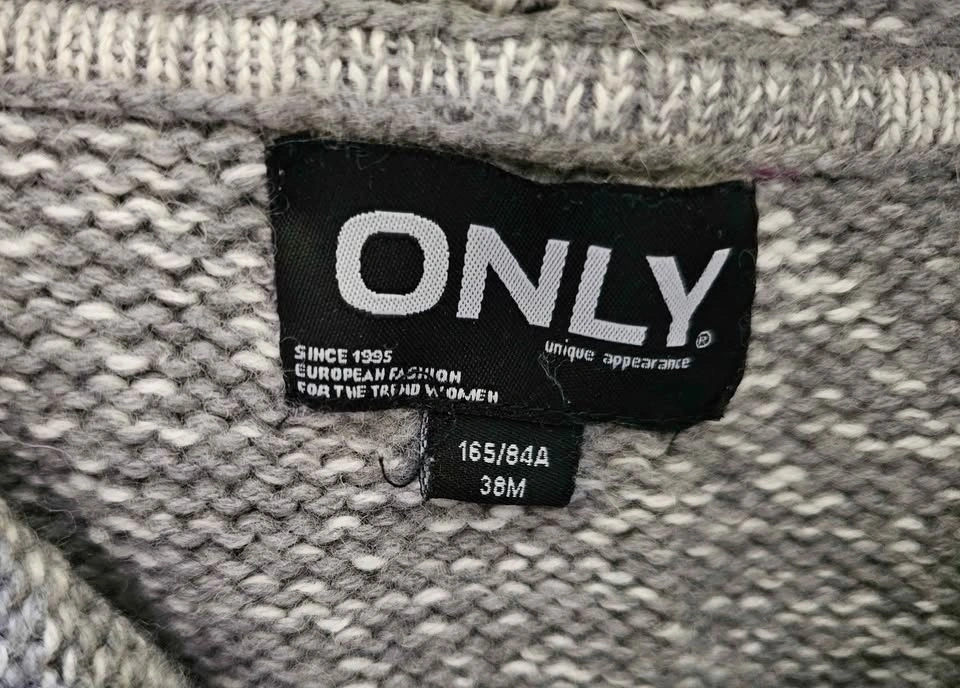 ONLY Women's Grey Hooded Wool Blend Chunky Knit Cardigan - photo 3
