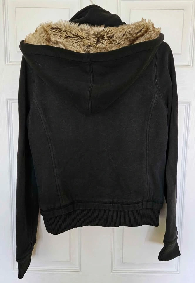 American Eagle Women's Faux Fur Hooded Fleece Peacoat - M - photo 2